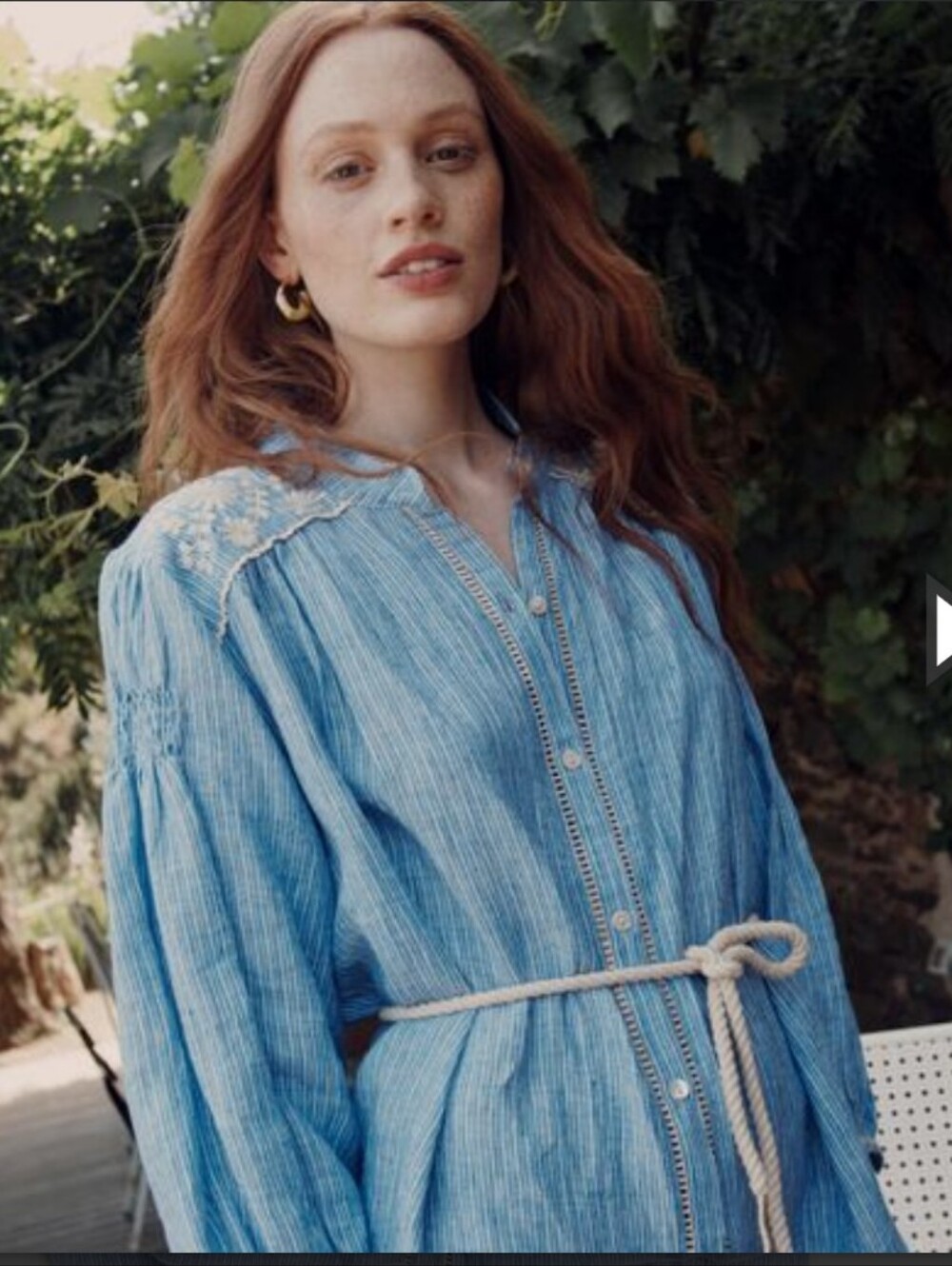 Louise Misha Shirt Dress striped linen 100% linen Size 36 small medium
